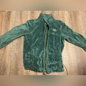 Green north face zip up jacket size medium
